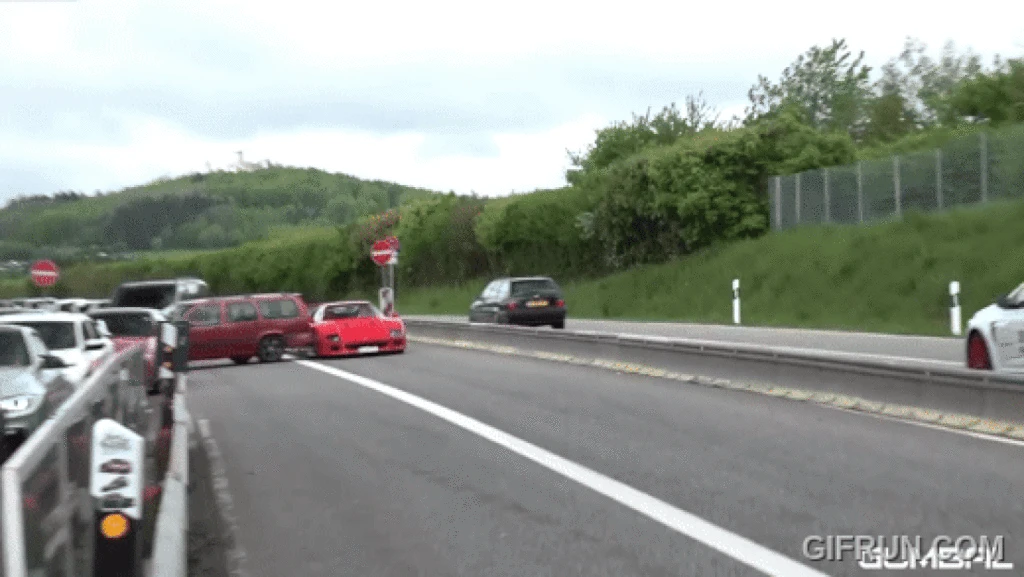 A Ferrari 40 Crashed Into A Volvo And Somehow The Brick Came Off Worse