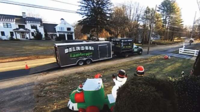 Bullseye! Teen Drives Jeep INTO Landscaping Trailer