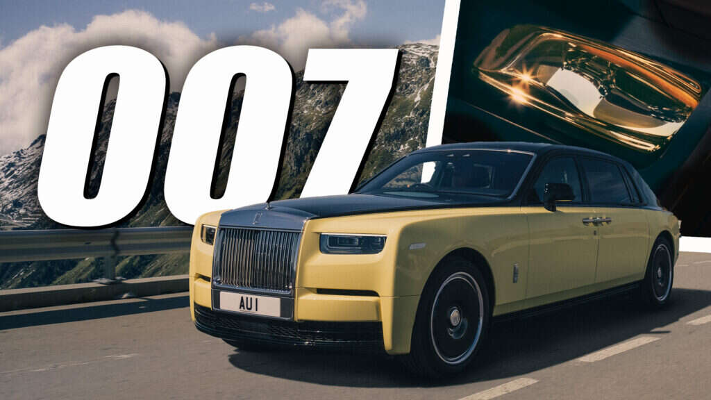 One-Off Rolls Royce ‘Goldfinger’ Phantom Has A Real Car-Shaped Gold Bar On The Console