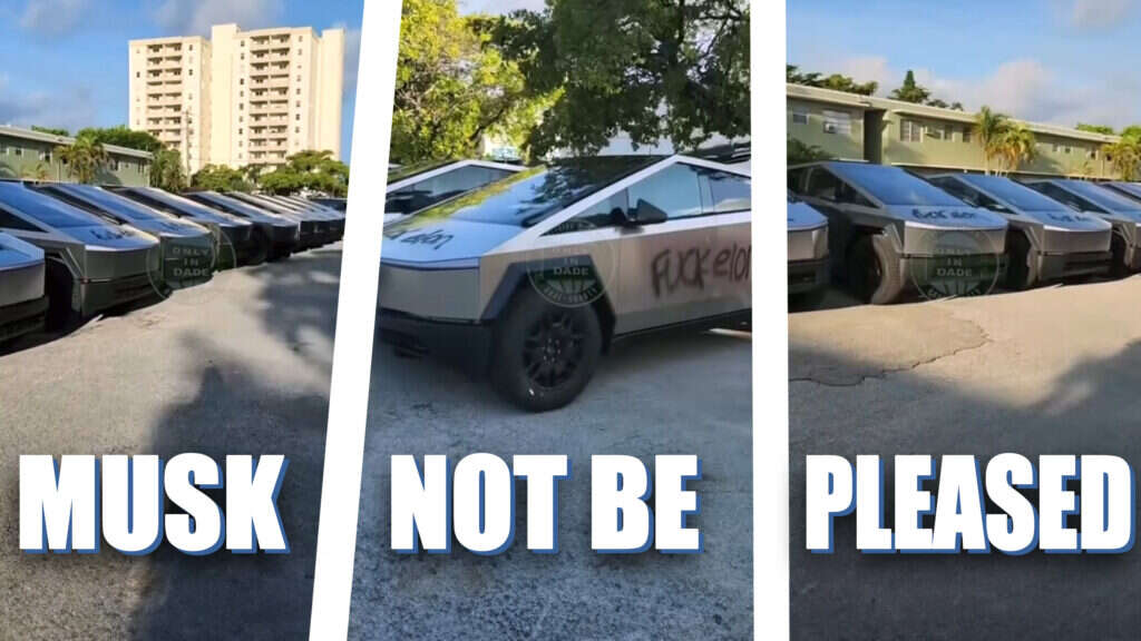 Dozens Of Tesla Cybertrucks Vandalized With “F**k Elon” Graffiti