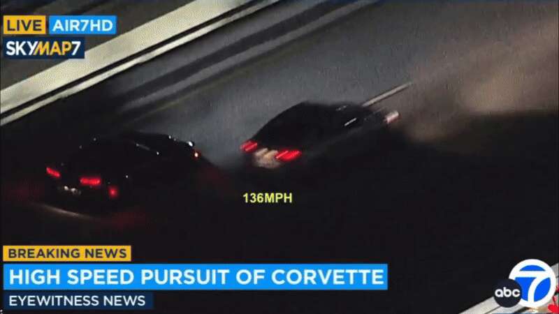 Corvette Driver Vanishes After Dodging Cops In 160 MPH Chase In L.A.