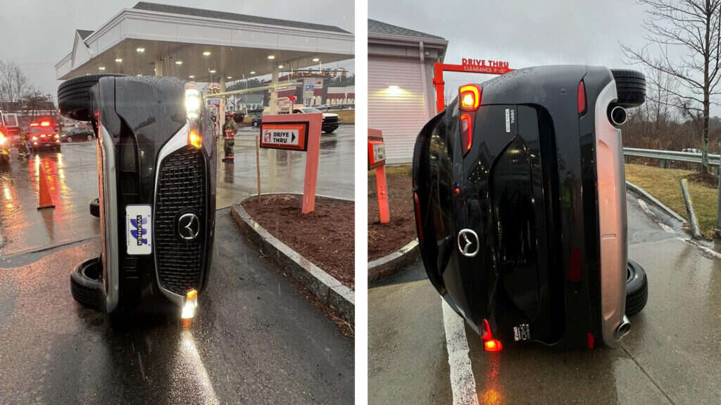 Mazda CX-5 Attempts New Drive-Thru Stunt At Dunkins, Fails Spectacularly