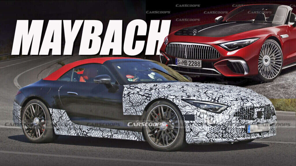 Maybach’s Take On The Mercedes SL Roadster Keeps Chrome Bits Under Cover In First Spy Shots