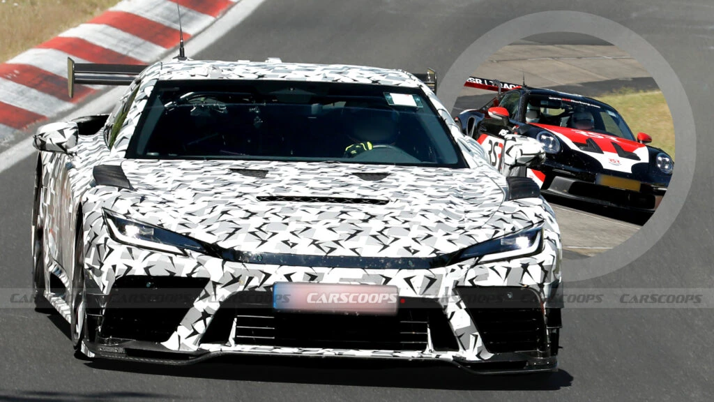 Hardcore Toyota GR GT Spied Chasing Down A Porsche 911 GT3 RS