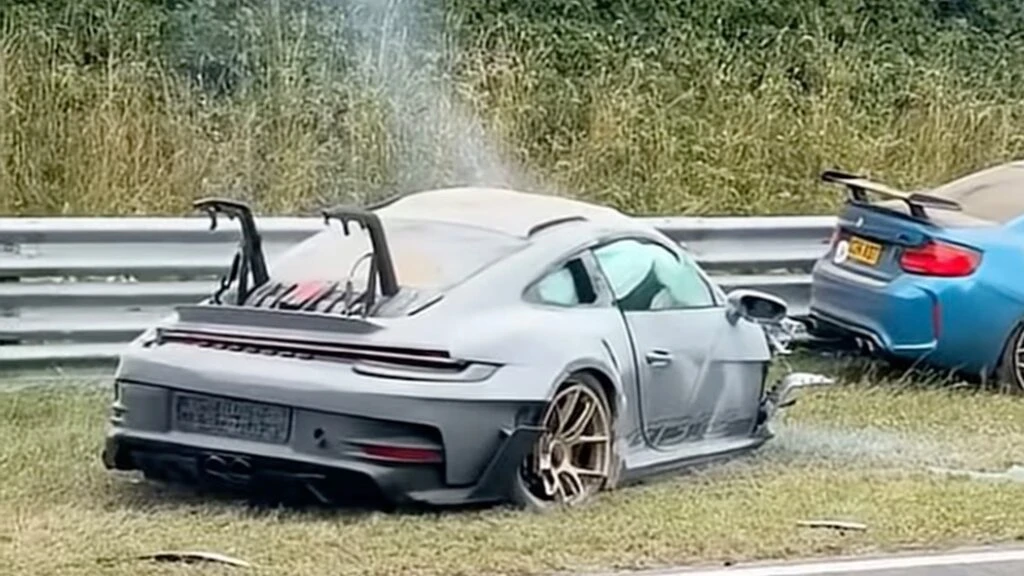 Porsche 911 GT3 RS Explodes In Scary Nurburgring Crash With BMW M2