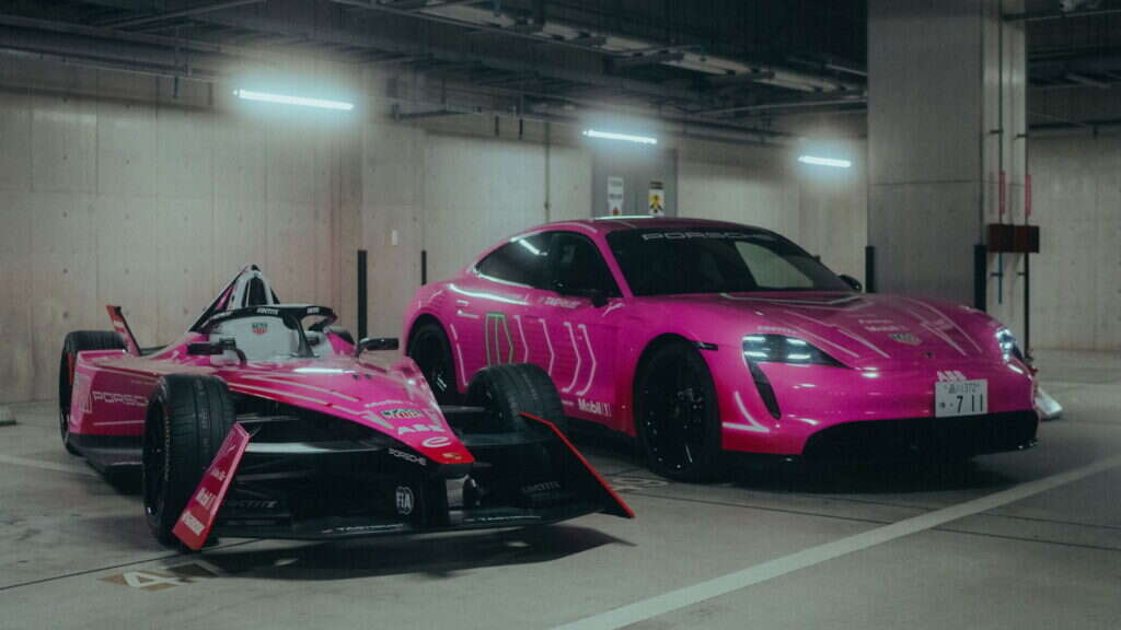 Porsche Celebrates Tokyo E-Prix With Neon Pink 99X Livery, Color-Matching Smartwatch