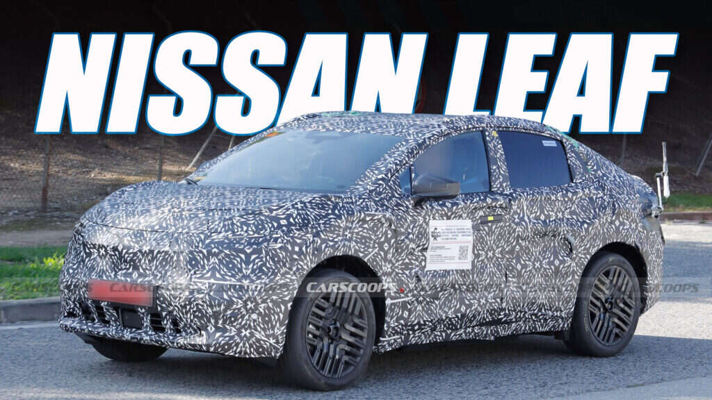 2026 Nissan Leaf Makes Spy Shot Debut With New Mini-Ariya SUV Coupe Body