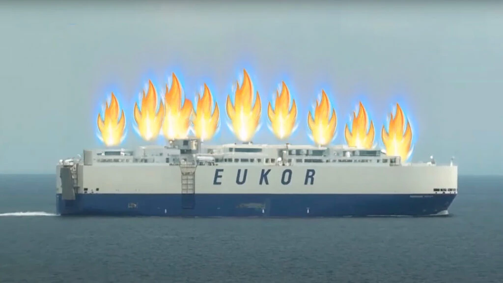 Cargo Ship Vanished In Smoke With 3,000 Cars And EVs Still Trapped Below Deck
