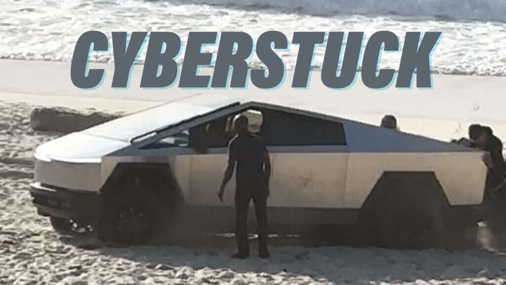 Cybertruck Hits The Beach, Hits The Skids, Then Gets Hit With A Citation