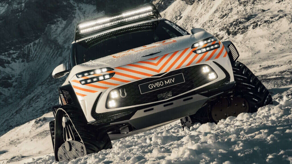 Genesis Builds One-Off GV60 With Snow Tracks For Silent Rescues In The Alps