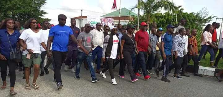 Bayelsa Guber: PDP stakeholders storm INEC office, demand cancellation of Nembe Bassambiri results