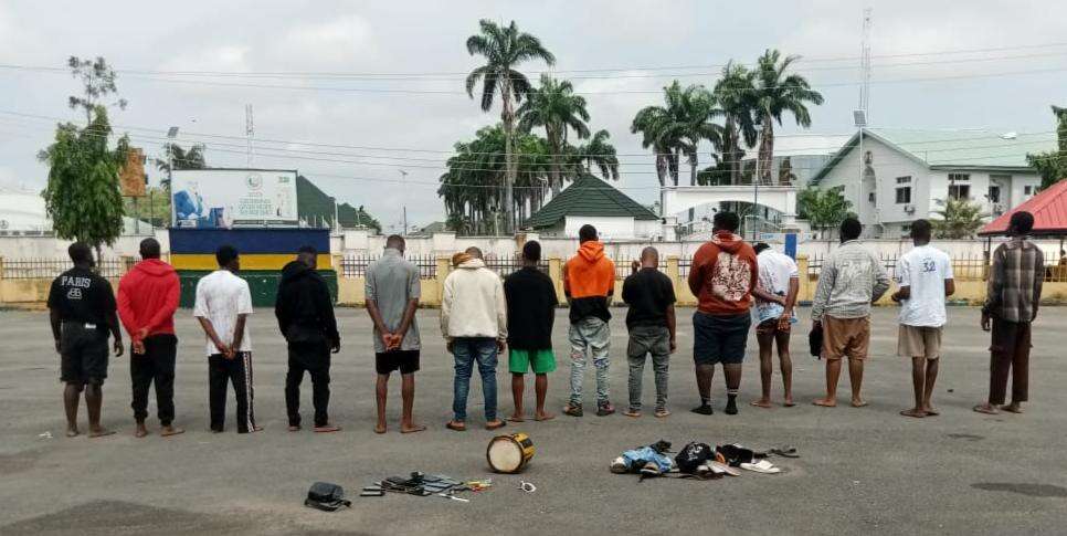 Imo Police parade 14 suspected cultists, recover arms, ammunition