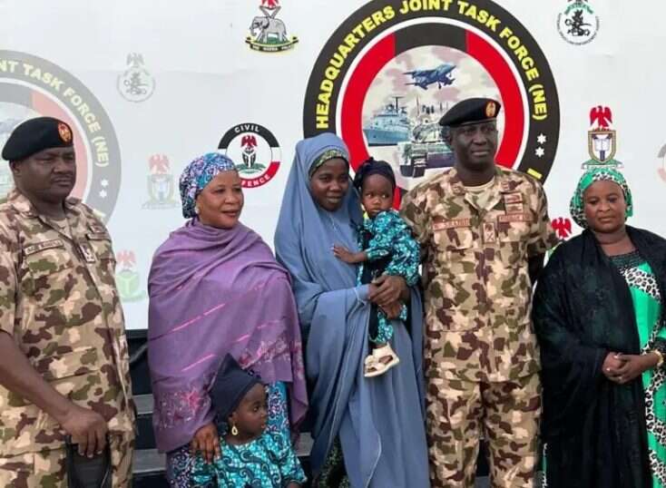 Nigerian Army hands over rescued Chibok girl, 3 children to Borno govt