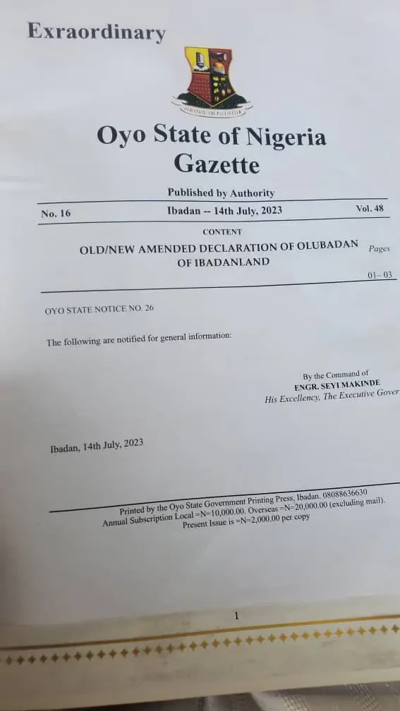 Lawyer condemns amended Olubadan Chieftaincy Declaration, says it’s targeted at Ladoja