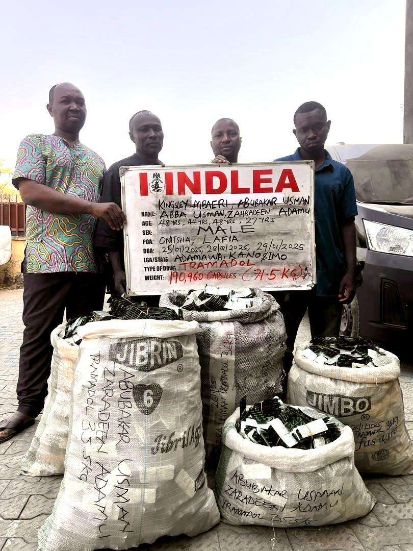 NDLEA busts trans-border drug cartel, arrests 4 in Onitsha, Keffi