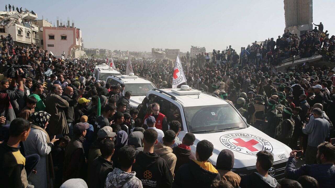 Red Cross arrives in Khan Younis for hostage handover