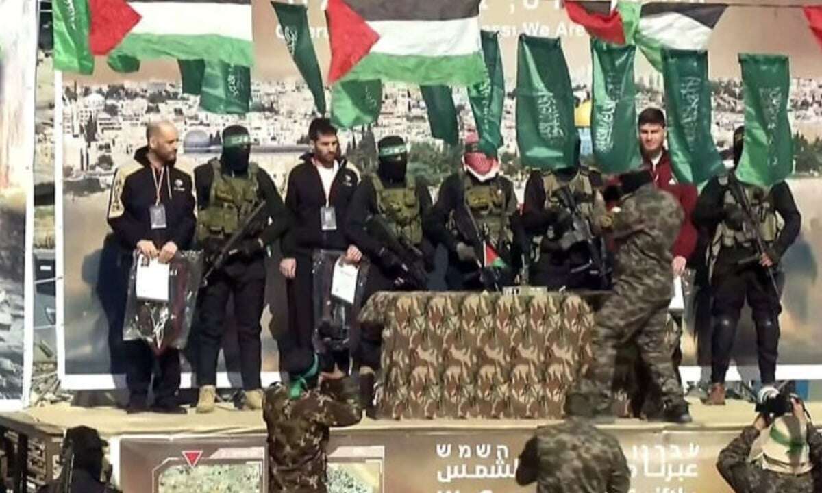 Israeli hostages released by Hamas in Khan Younis