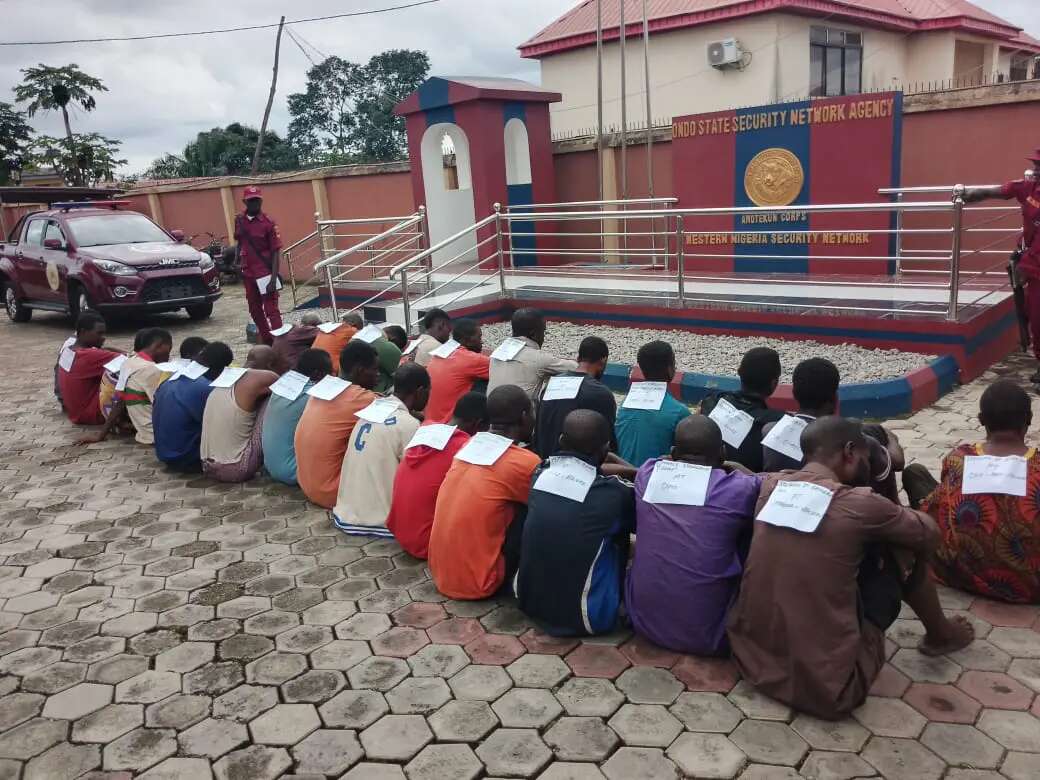 Ondo Amotekun arrests, parades 27 suspected criminals