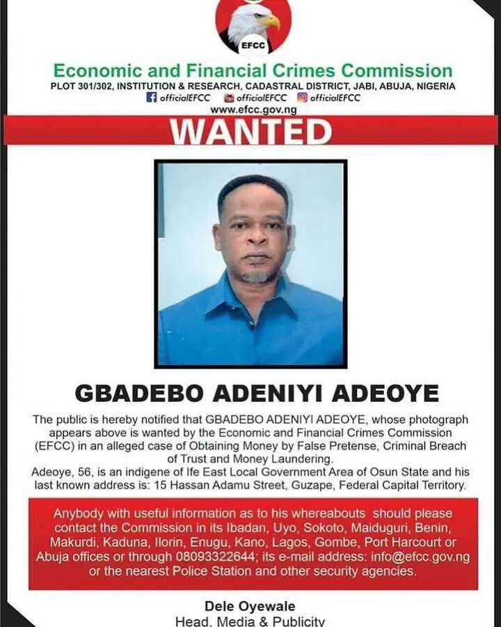 EFCC declares man wanted for obtaining money under false presence