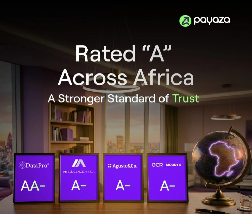 Payaza gets ‘A’ credit ratings from Moody’s, Agusto, DataPro, Intelligence Africa