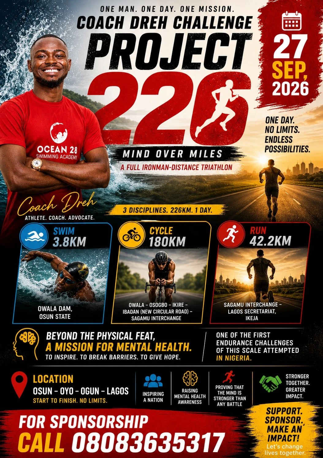 Coach Dreh Unveils “The 226 Challenge” — A Historic Endurance Event Across Four Nigerian States ‎ ‎