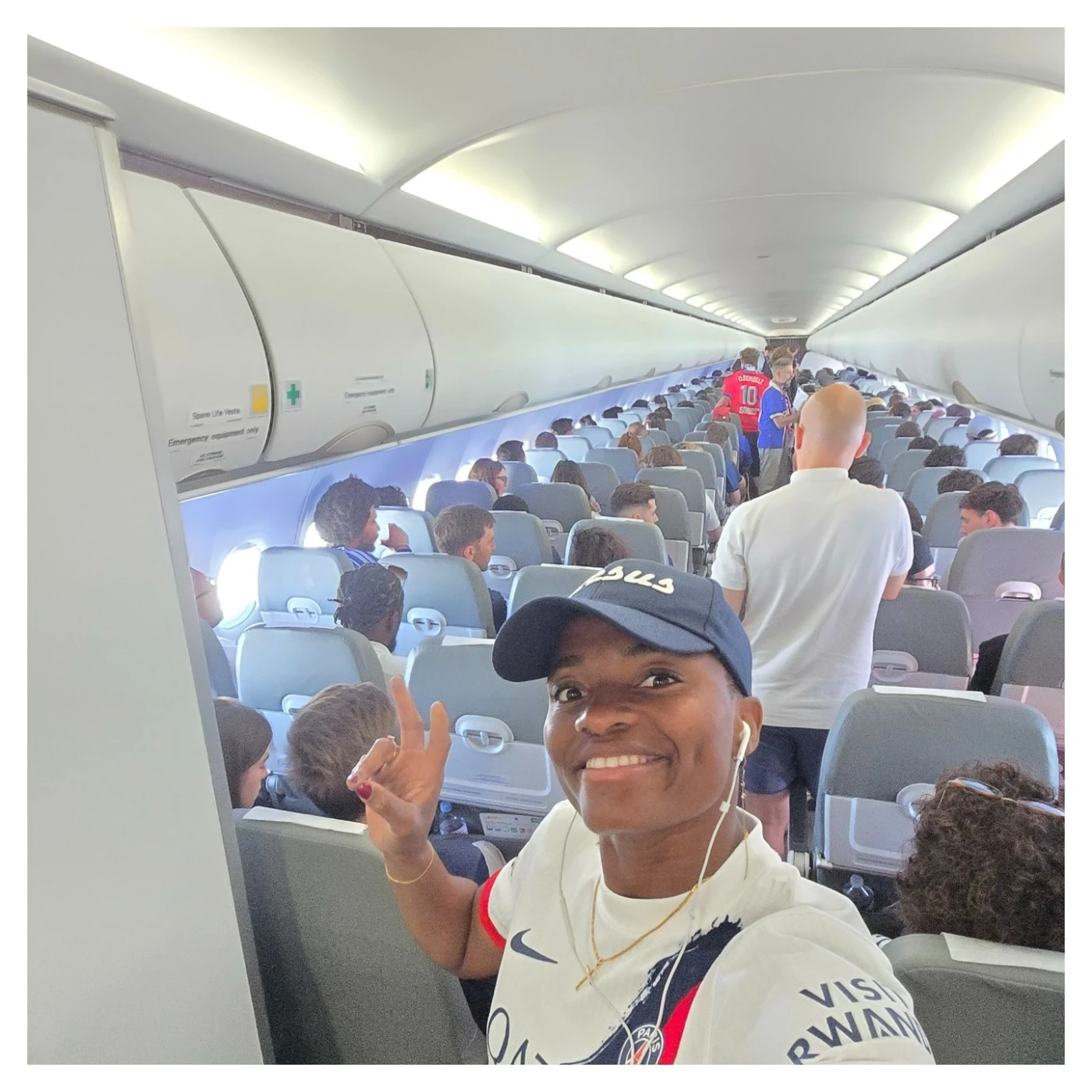 UCL final: Super Falcons captain land in Budapest to support PSG