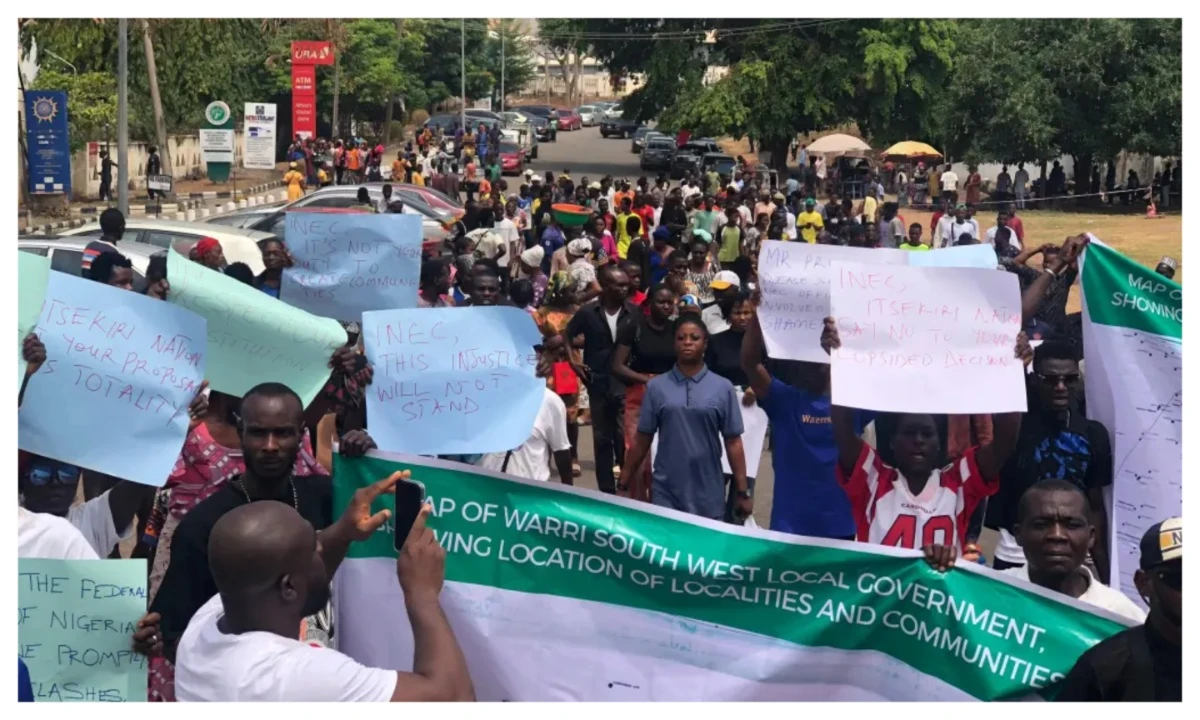 Constituency delineation: Thugs attack protesting Itsekiri youths at INEC headquarters 
