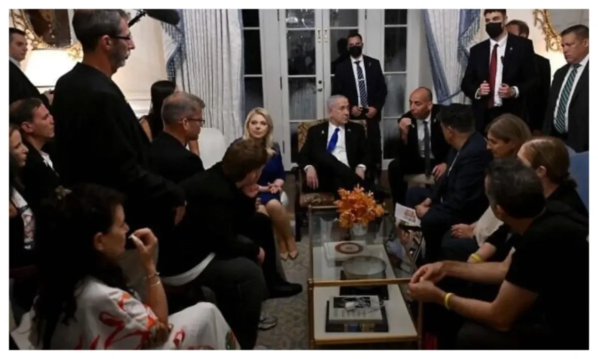 Netanyahu, wife meet families of Israeli hostages in Washington, assures of action