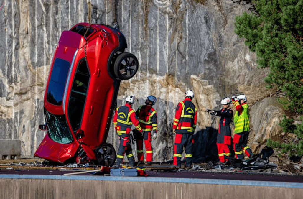 Volvo drops cars from 30 metres to help rescue services hone life-saving skills