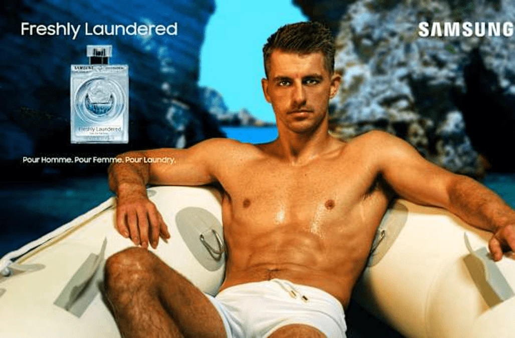Gymnast Max Whitlock spoofs Brad Pitt and David Gandy in washing machine ad