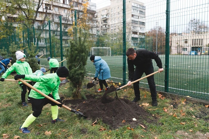 На Лісовому масиві під час толоки висаджено 15 сосен (фото)