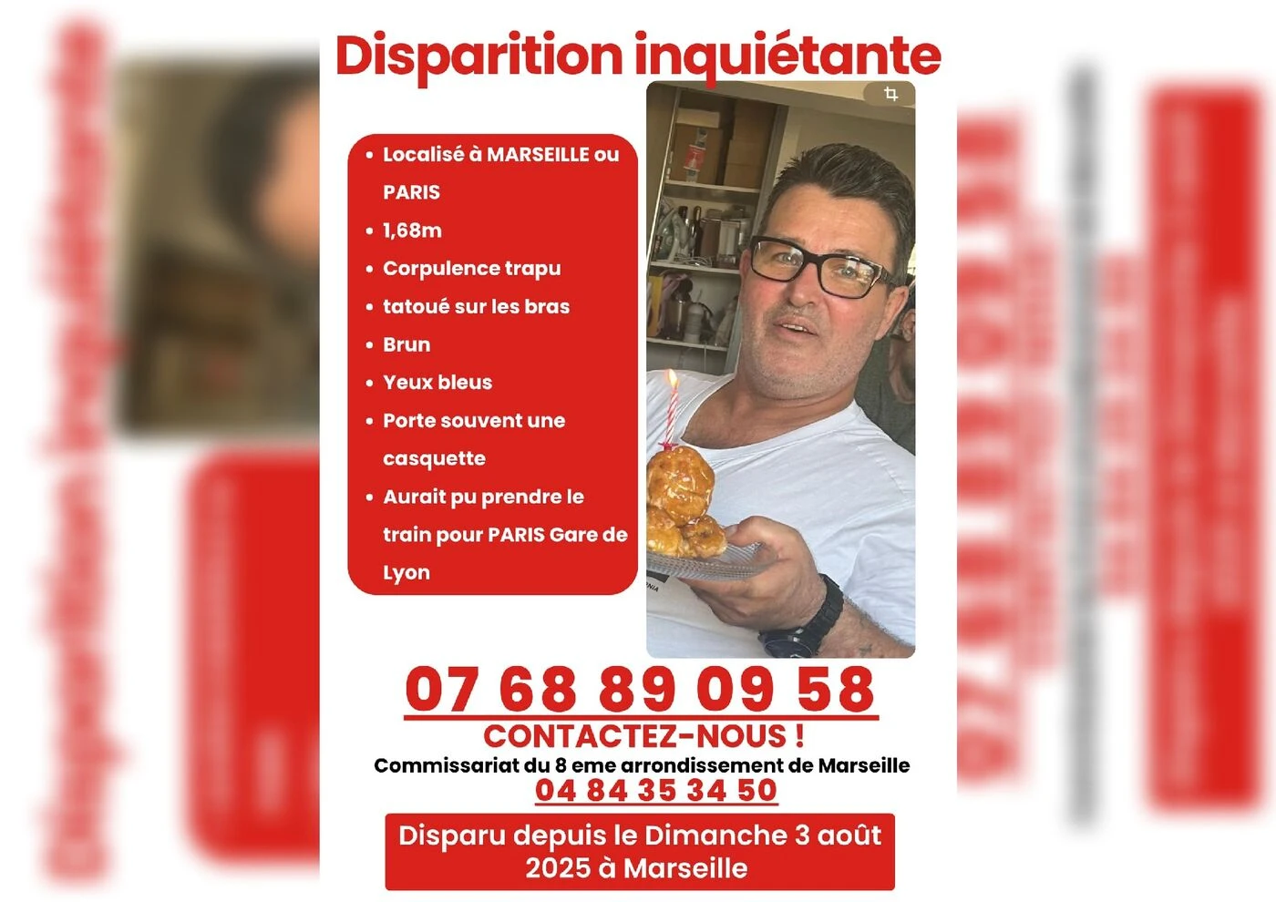 Marseille : une enquête ouverte et un appel à témoins lancé après la disparition d’un quinquagénaire qui devait se rendre à Paris