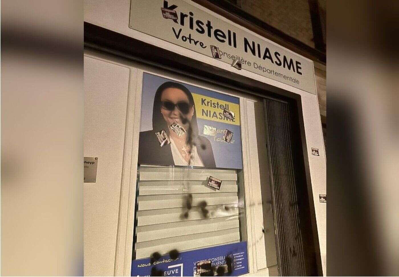 Municipale partielle à Villeneuve-Saint-Georges : la permanence de la candidate LR Kristell Niasme vandalisée