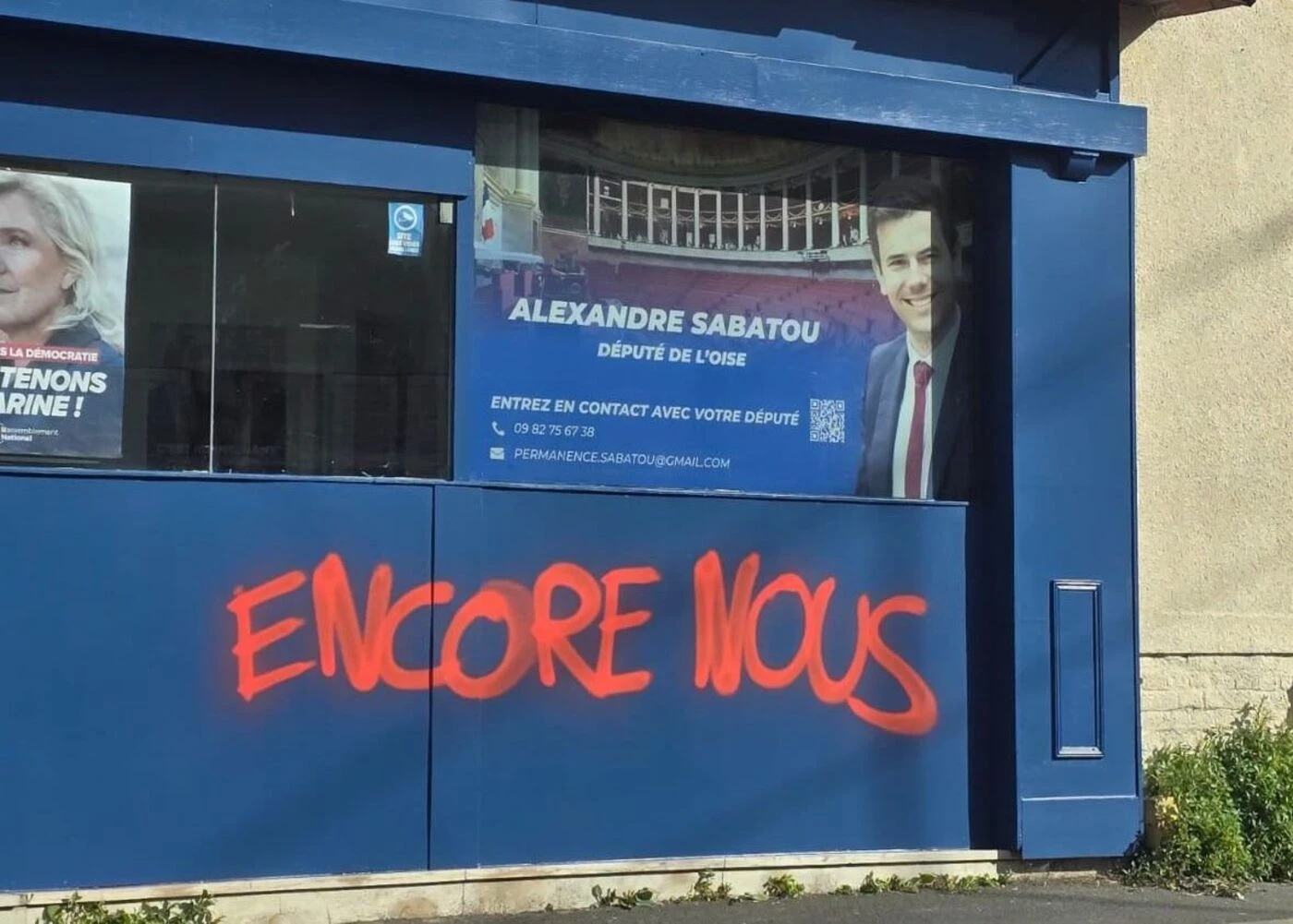 « Encore nous » : à peine repeinte, la permanence d’un députe RN de l’Oise dégradée pour la 3e fois en moins d’un an