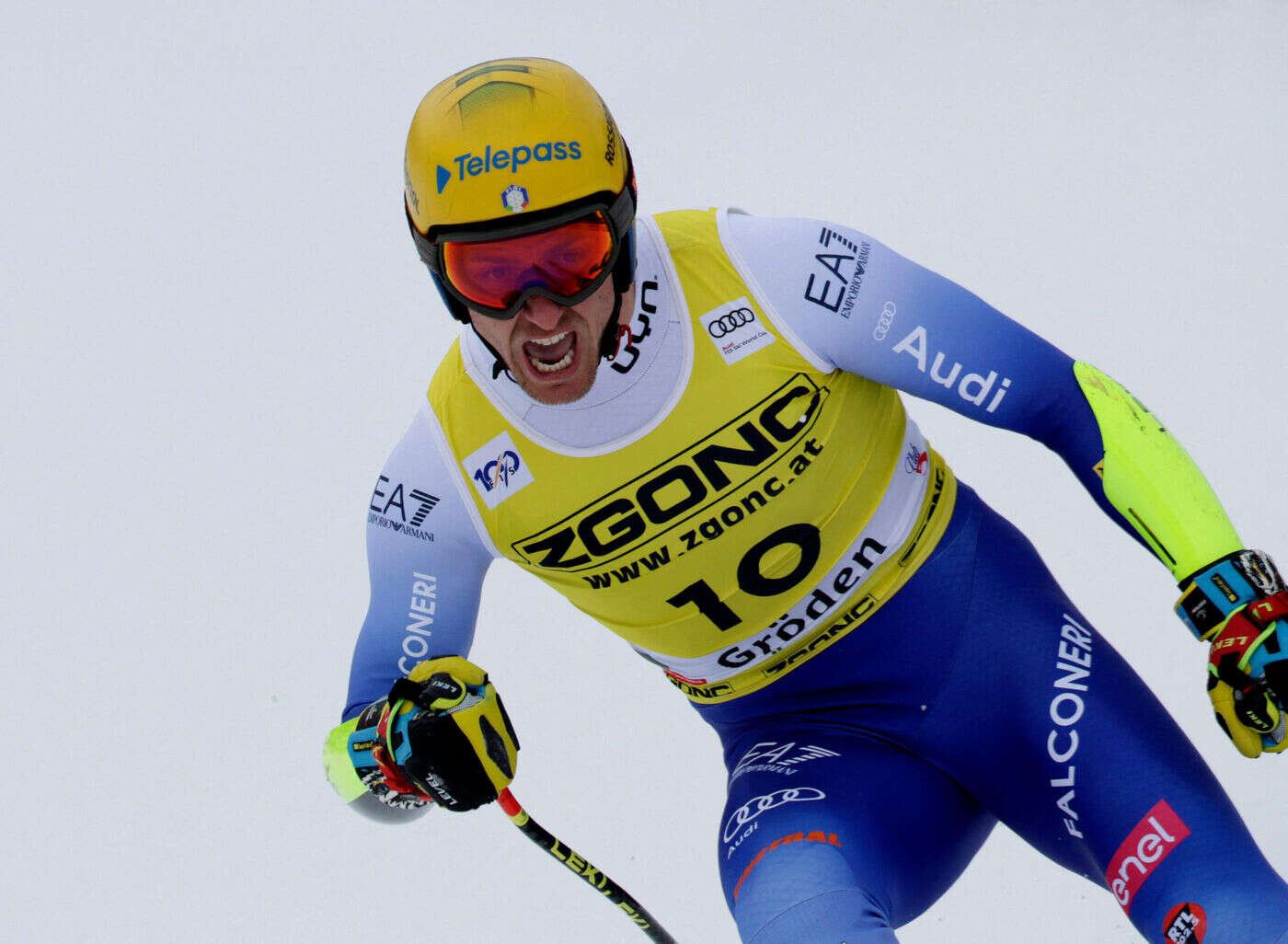 À 34 ans et pour 1/100e : l’inattendue première victoire du skieur italien Casse au super-G de Val Gardena