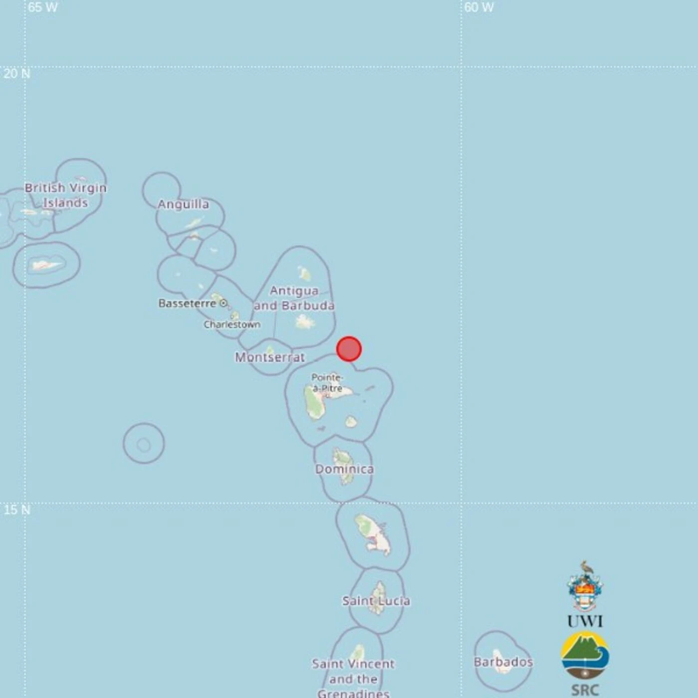 Un séisme de magnitude 5,3 ressenti en Guadeloupe, à proximité de Pointe-à-Pitre
