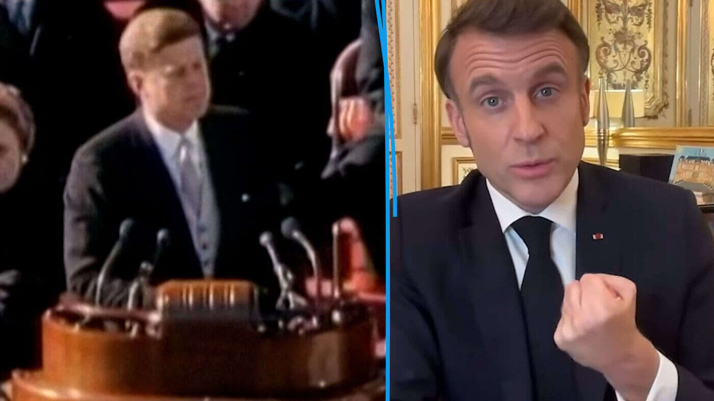 VIDEO. « Demandez-vous ce que vous pouvez faire pour la France » : Macron a emprunté cette phrase à… Kennedy