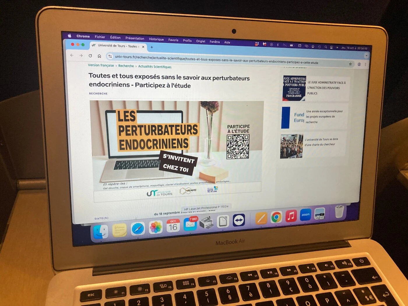Perturbateurs endocriniens : des étudiants volontaires soumis à une expérience inédite à Orléans et Tours
