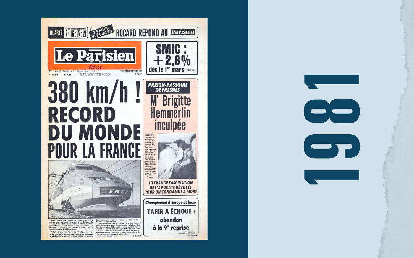 27 février 1981 : Cocorico ! Le TGV bat le record du monde de vitesse