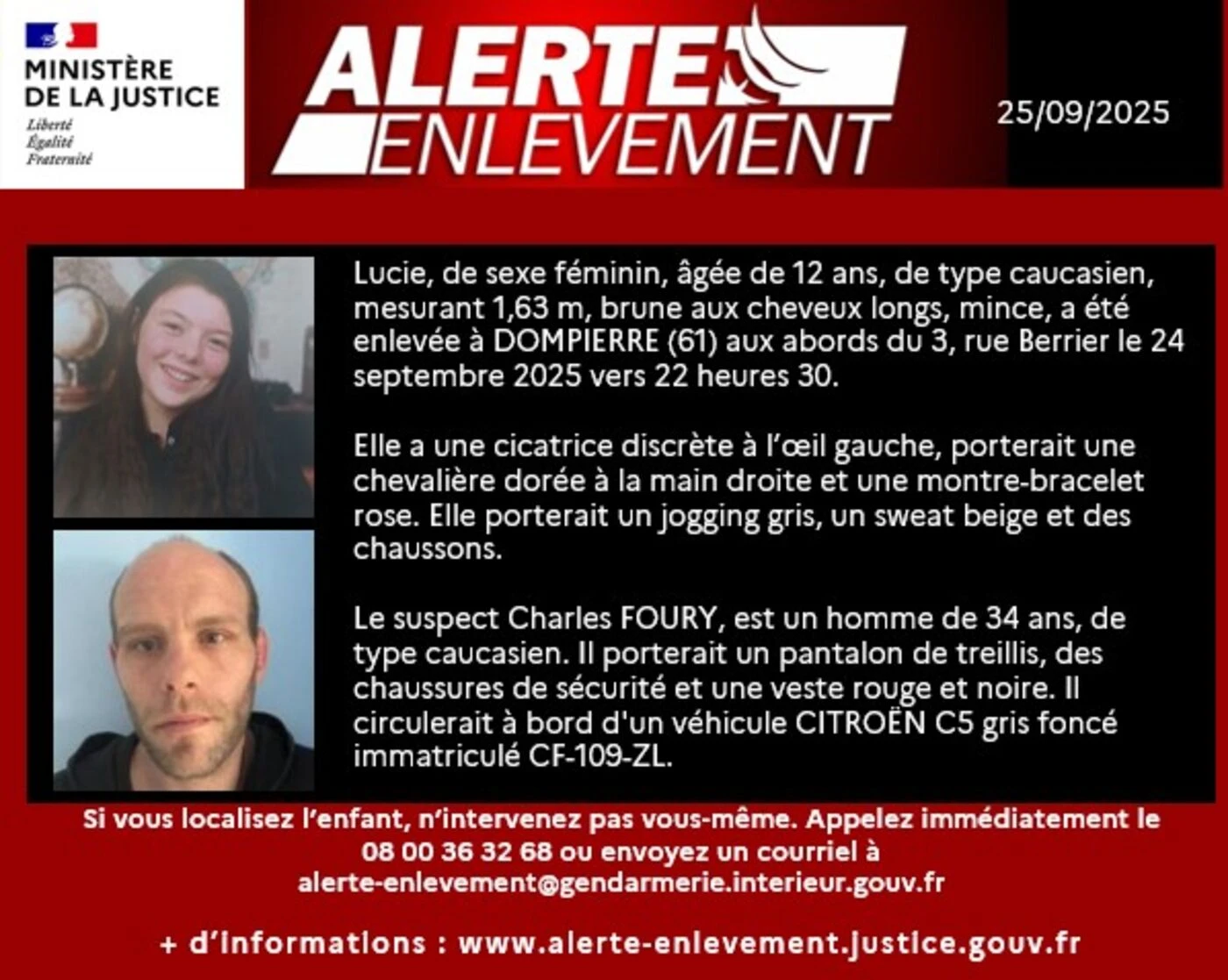 Alerte enlèvement dans l’Orne : profil du suspect, téléphone localisé… Ce que l’on sait après la disparition de Louise, 12 ans