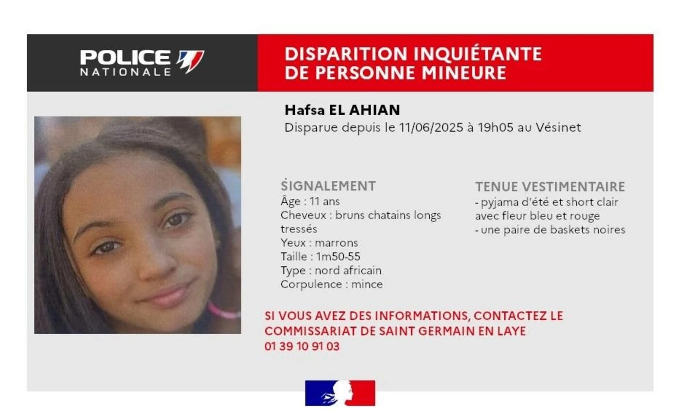 Yvelines : Disparition inquiétante d’une fillette de 11 ans, introuvable depuis mercredi soir