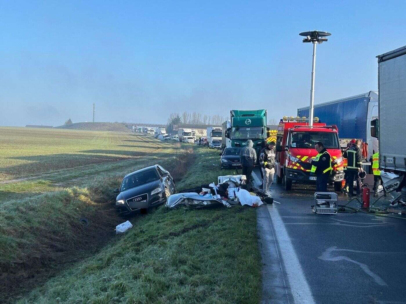 Carambolages sur la RN 20 : en Essonne, quatre blessés et 17 véhicules accidentés à cause du verglas