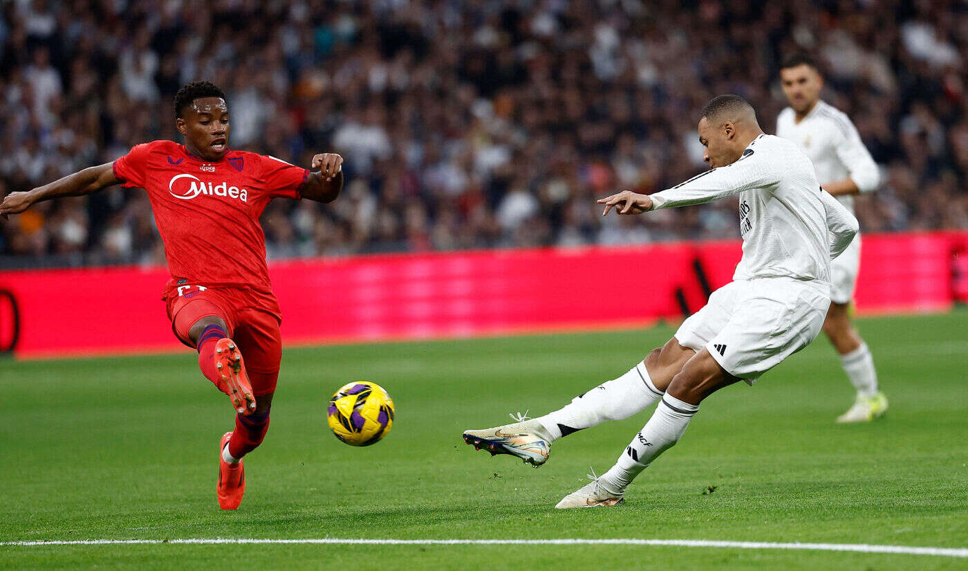 Real Madrid : la vidéo du joli but de Kylian Mbappé pour lancer les Madrilènes contre le FC Séville