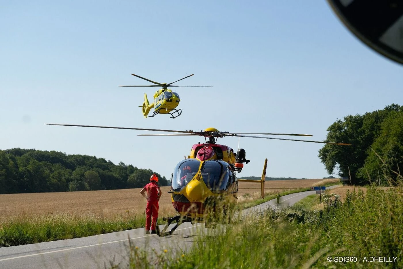 Accident lors d’un dépassement dans l’Oise : trois blessés graves dont deux héliportés en urgence