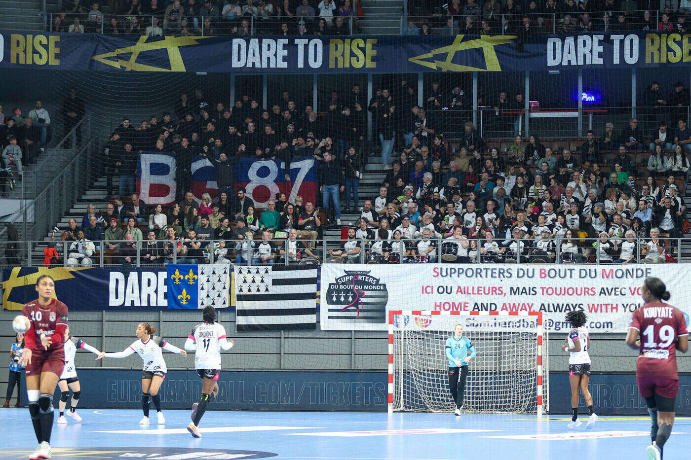 Football : les fans lyonnais, recalés du stade Francis-Le Blé pour Brest-OL, finissent au match de handball féminin