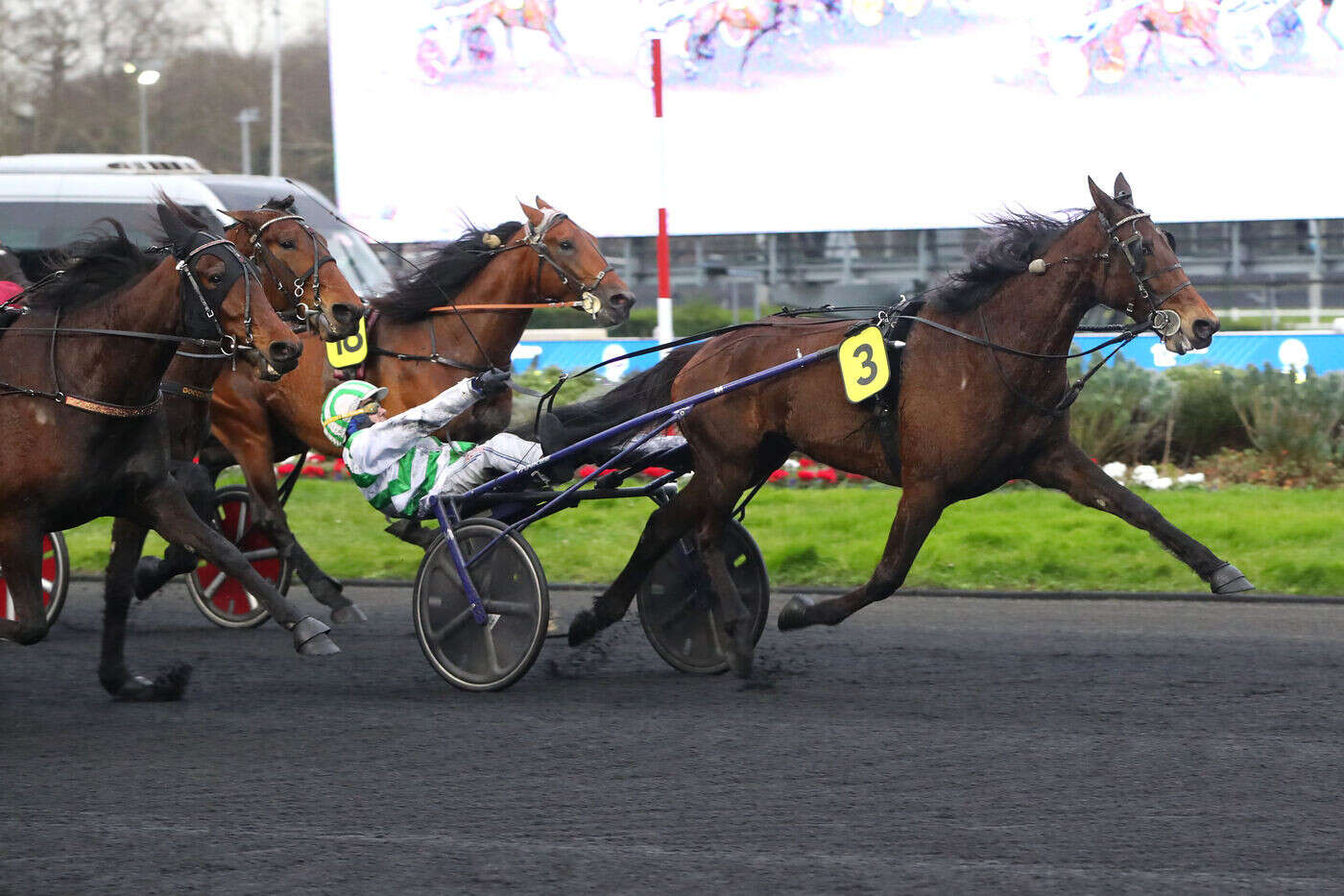 Arrivée du quinté du samedi 25 janvier à Paris-Vincennes : Kokote et Stéphan Flourent impériaux