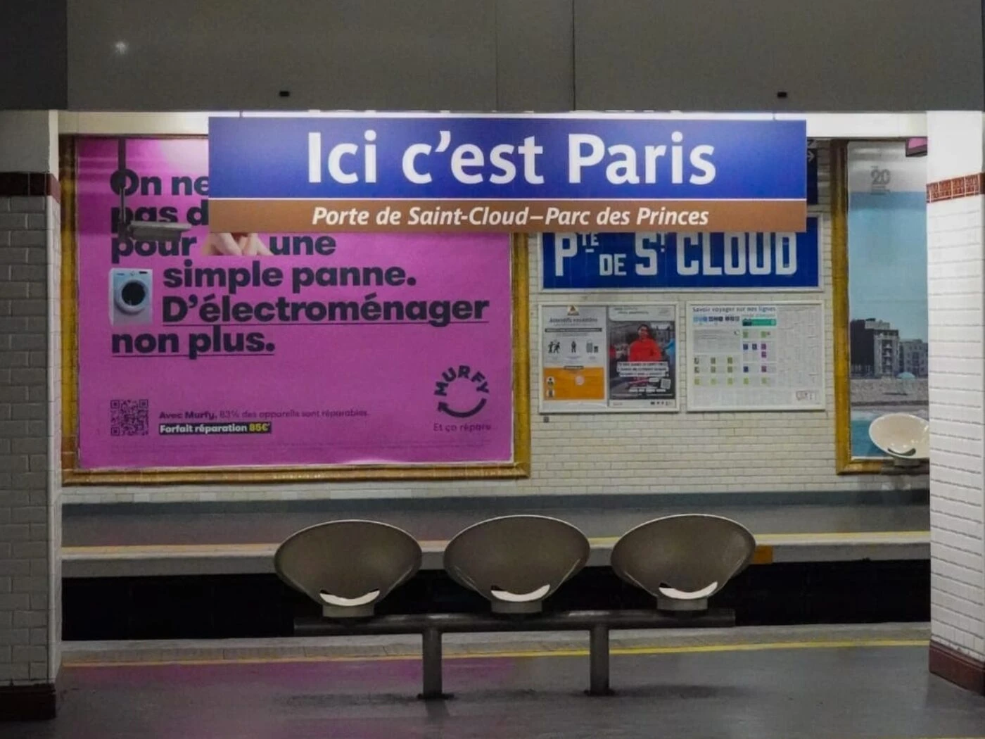 « Ici c’est Paris » : la RATP fait peau neuve à la station Porte de Saint-Cloud en soutien au PSG