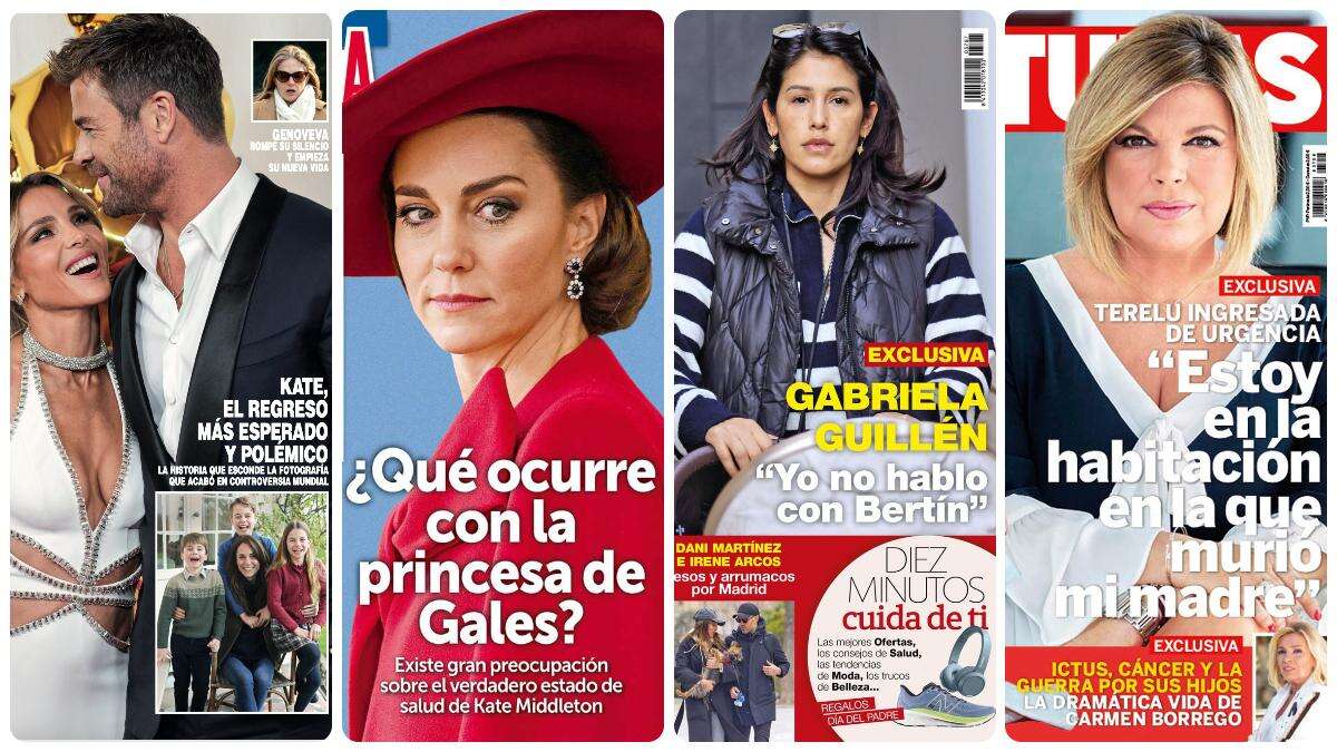 Elsa Pataky, Kate Middleton, Gabriela Guillén y Terelu Campos protagonizan las portadas