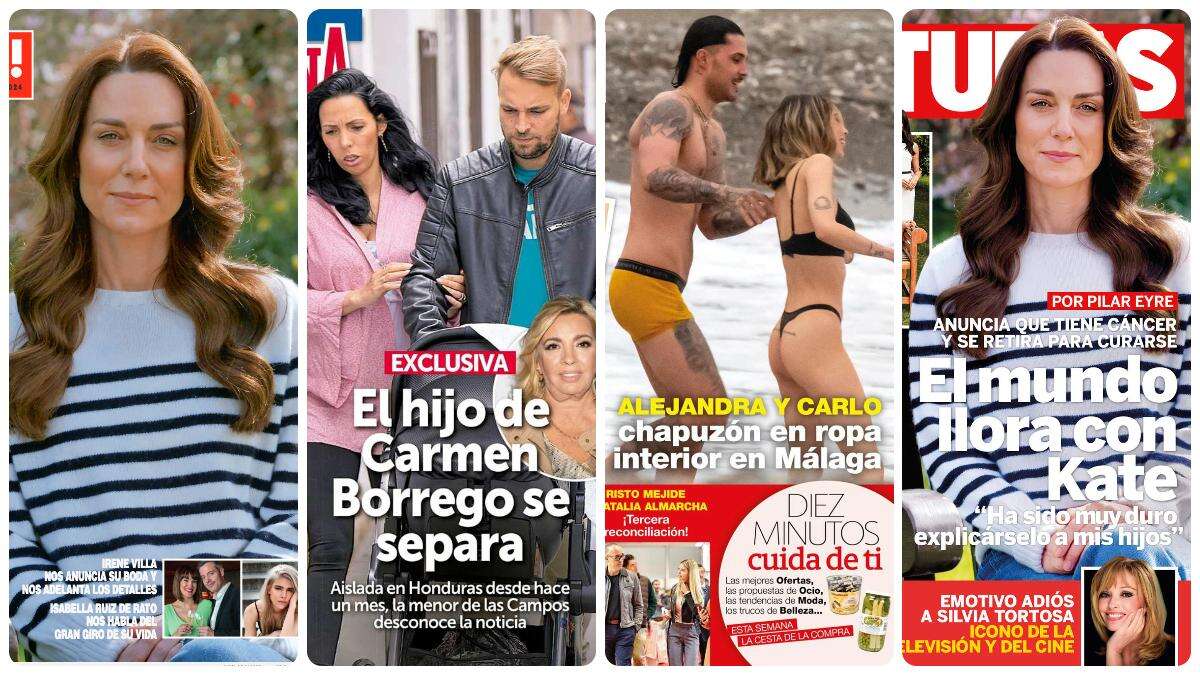 Kate Middleton, Alejandra Rubio con Carlo Costanzia y el hijo de Carmen Borrego protagonizan las portadas