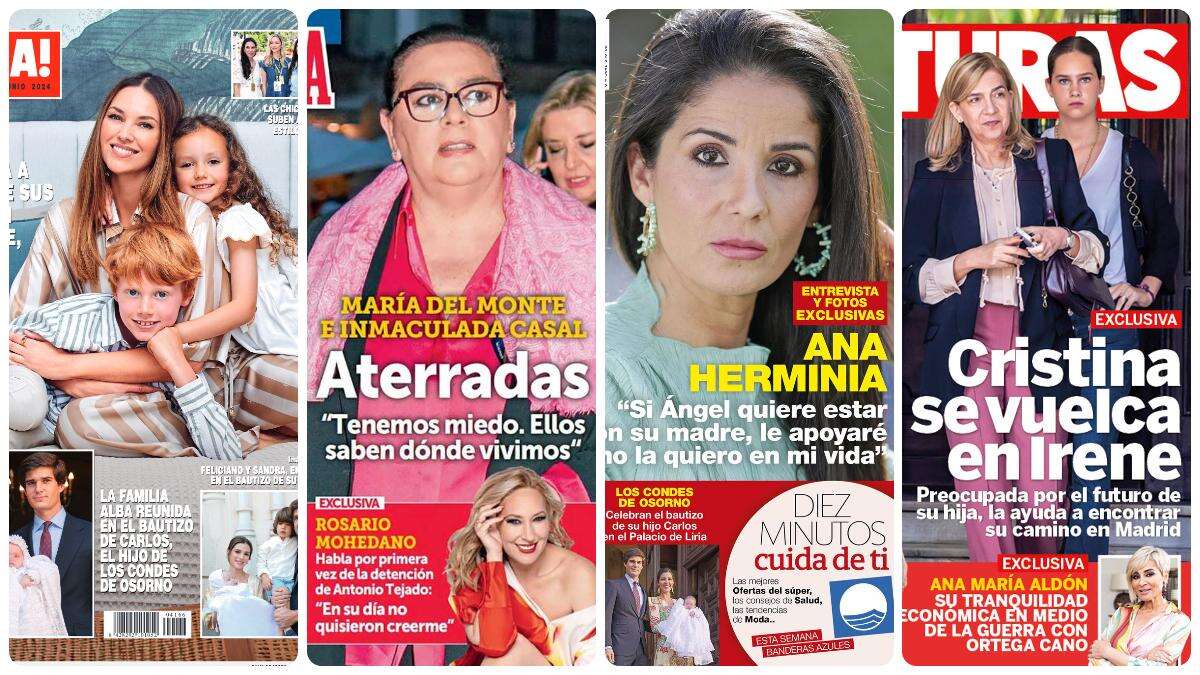 Helen Lindes, María del Monte, la infanta Cristina y la novia de Ángel Cristo Jr protagonizan las portadas